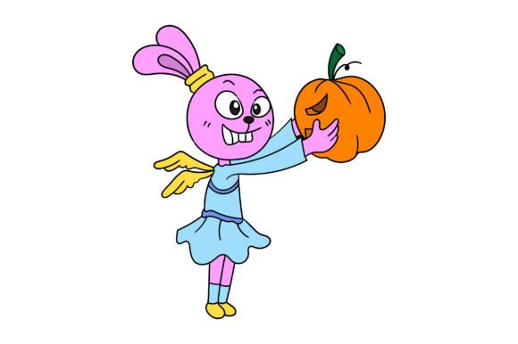 Download Rabbit and Pumpkin Halloween Celebration - Halloween Collection