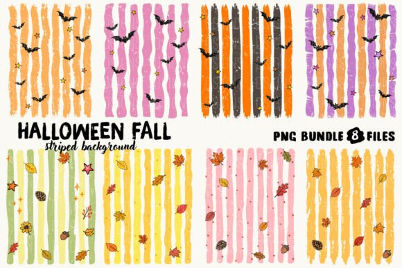 Download Halloween Fall Stripes Pattern Bundle - Halloween Collection