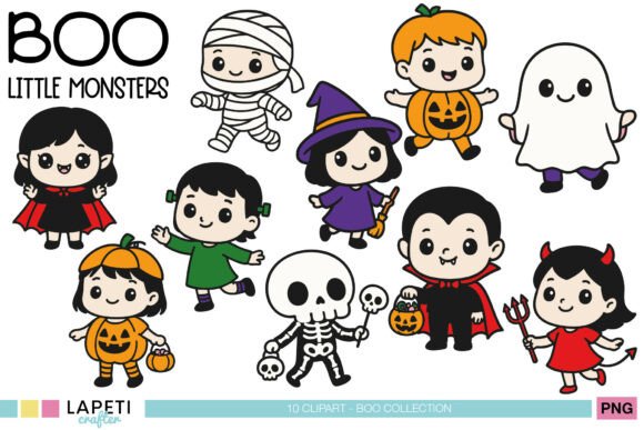 Download Halloween Kids Costumes Clipart Set - Halloween Collection