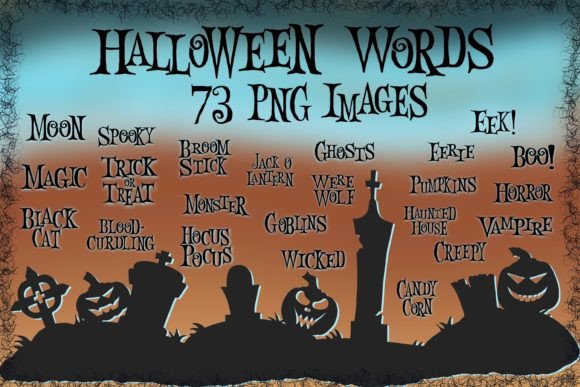 Download Halloween Words PNGs - 73 in All - Halloween Collection