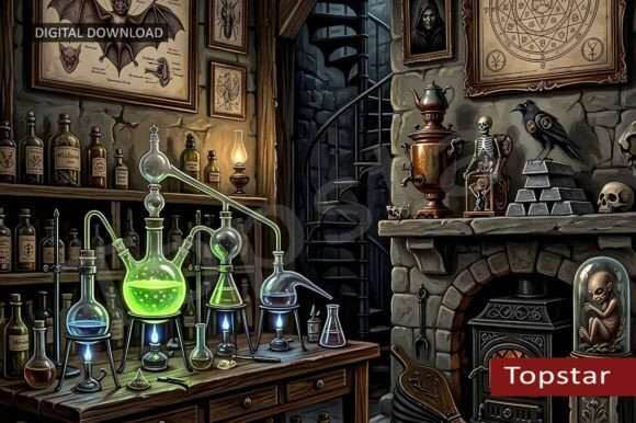 Download Gothic Library Decor for Halloween Decor - Halloween Collection