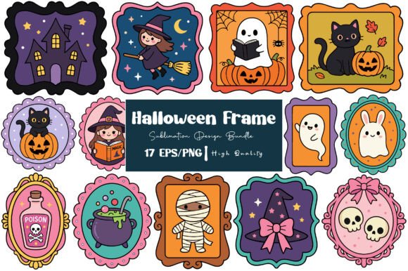 Download Coquette Cute Halloween Frame EPS PNG - Halloween Collection