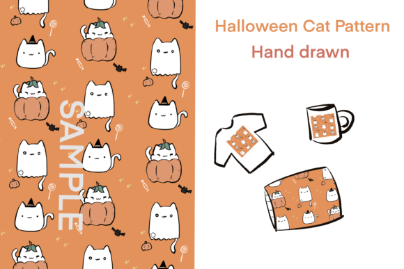 Download Cute Halloween Cat Pattern - Halloween Collection