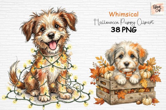 Download Whimsical Halloween Puppy Clipart PNG - Halloween Collection
