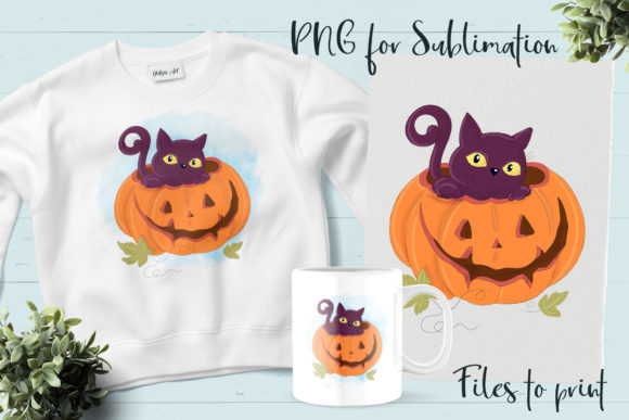Download Halloween Cat Sublimation. Design Print - Halloween Collection