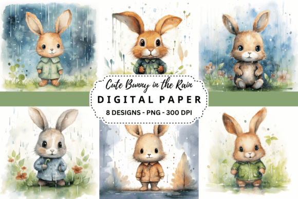 Download Cute Bunny in the Rain Background - Cute Collection