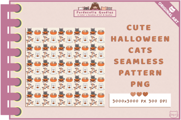 Download Cute Halloween Cats Seamless Pattern PNG - Halloween Collection