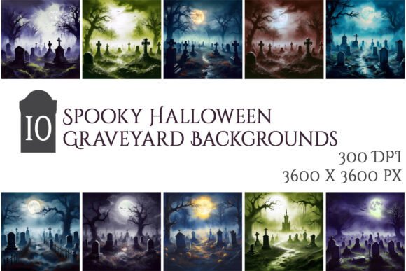 Download Spooky Halloween Graveyard Backgrounds - Halloween Collection