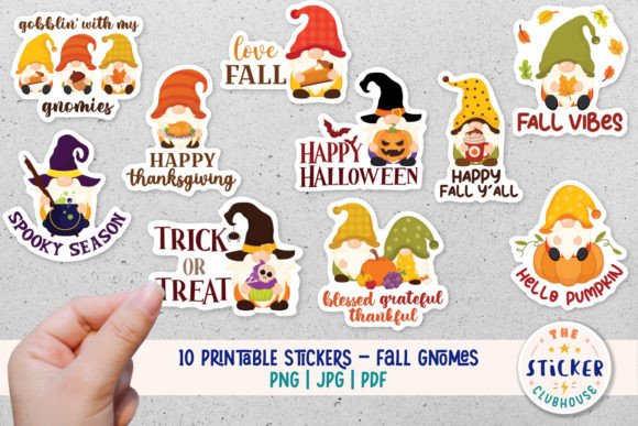 Download Fall Gnomes Stickers | Halloween Gnomes - Halloween Collection