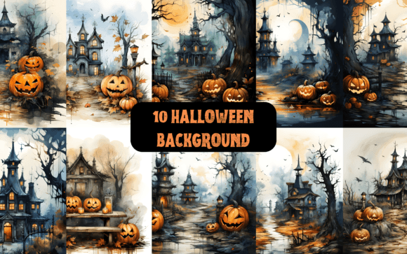 Download 10 Halloween Backgrounds- Digital Papers - Halloween Collection