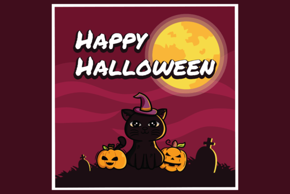 Download Happy Halloween Background with Black Cat - Halloween Collection