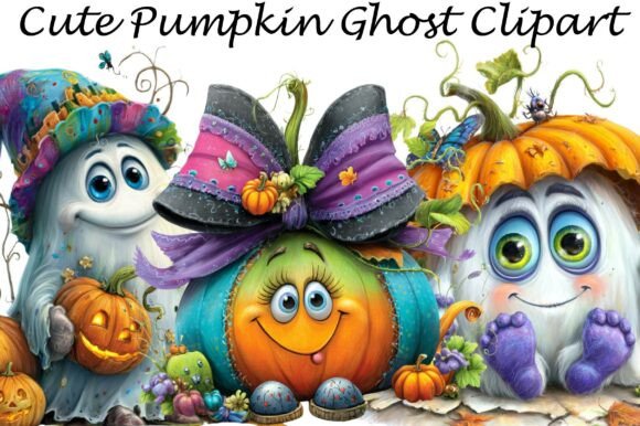 Download Cute Pumpkin Ghost Clipart - Cute Collection