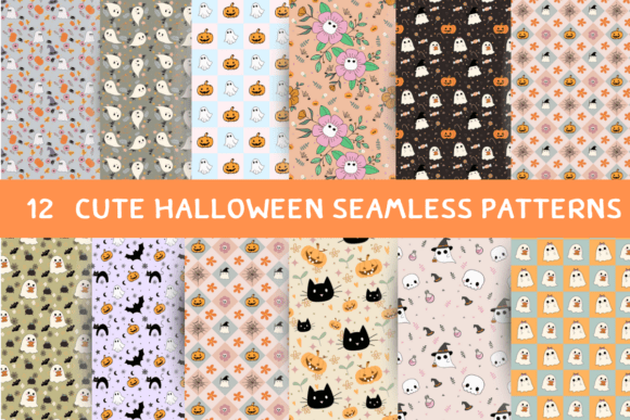 Download Cute Halloween Seamless Patterns - Halloween Collection
