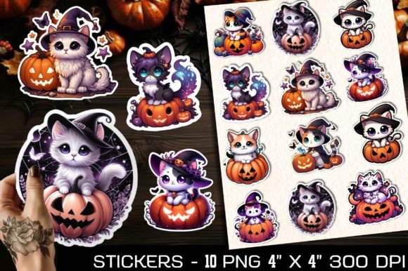 Download Cute Halloween Cat Stickers, Halloween - Halloween Collection
