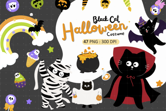 Download Black Cats Halloween Costume Clipart - Halloween Collection