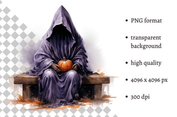 Download Purple Halloween Death PNG Clipart - Halloween Collection