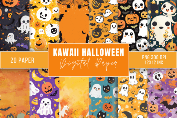 Download Kawaii Halloween Backgrounds Bundle - Halloween Collection