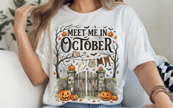 Download Meet Me in October Halloween T-shirt Png - Halloween Collection