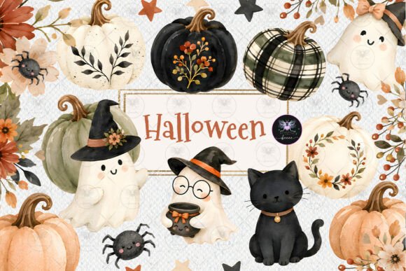 Download Halloween Ghosts Pumpkins Clipart - Halloween Collection