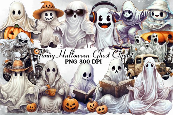 Download Funny Halloween Ghost Clipart Bundle - Halloween Collection