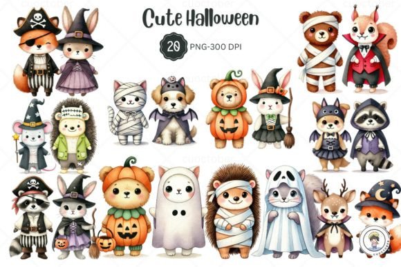Download Cute Animal Halloween Costume Clipart - Halloween Collection