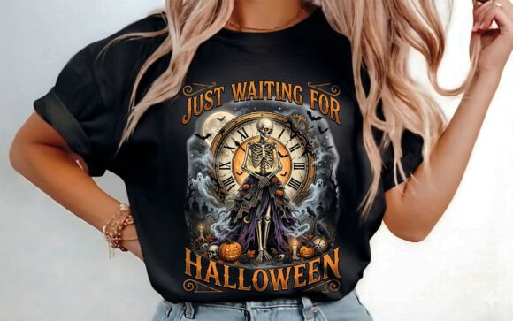 Download Just Waiting for Halloween T-shirt Png - Halloween Collection