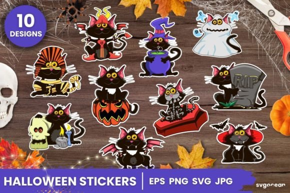 Download Halloween Cat Stickers - Halloween Collection