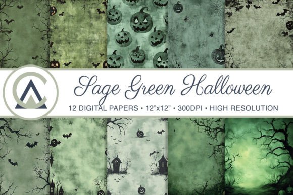 Download Sage Green Spooky Halloween Backgrounds - Halloween Collection