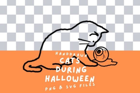 Download Halloween Cat Playing with an Eyeball - Halloween Collection