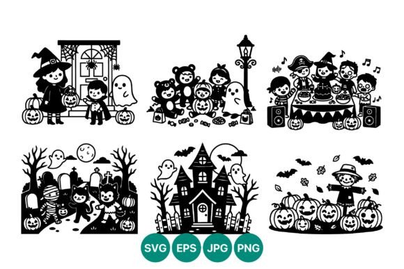 Download Halloween Children Costumes Black and - Halloween Collection