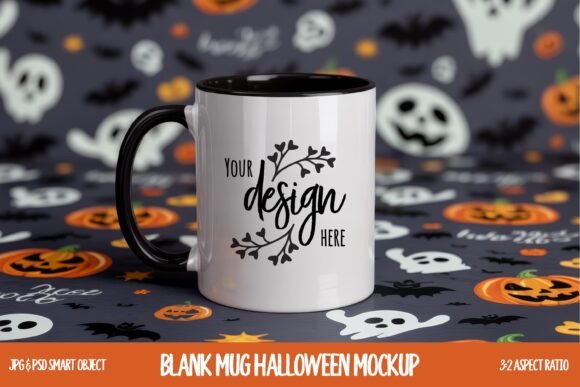 Download Halloween Fun Pattern Accent Mug Mockup - Halloween Collection