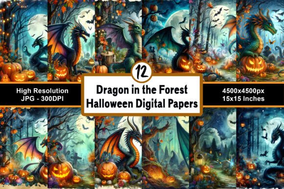 Download Dragon in the Forest Halloween Papers - Halloween Collection