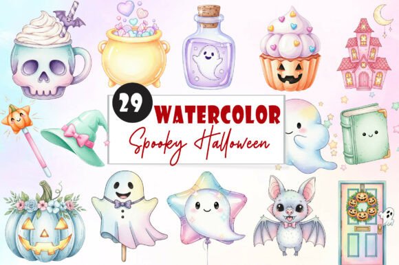 Download Cute Pastel Spooky Halloween Clipart - Halloween Collection