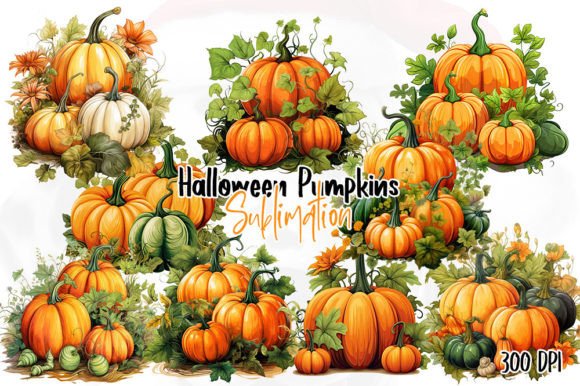Download Pumpkins Halloween Watercolor Clipart - Halloween Collection