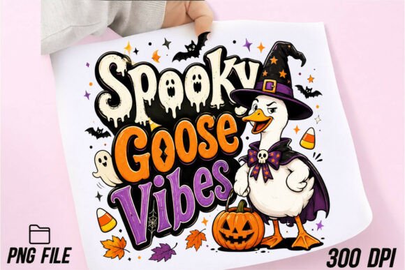 Download Spooky Goose Vibes Halloween T-shirt PNG - Halloween Collection