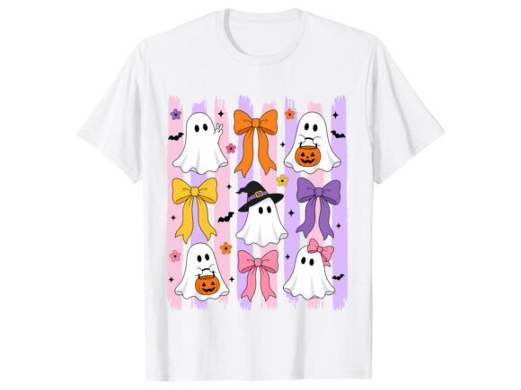 Download Cute Ghost Bow Halloween T-Shirt - Halloween Collection