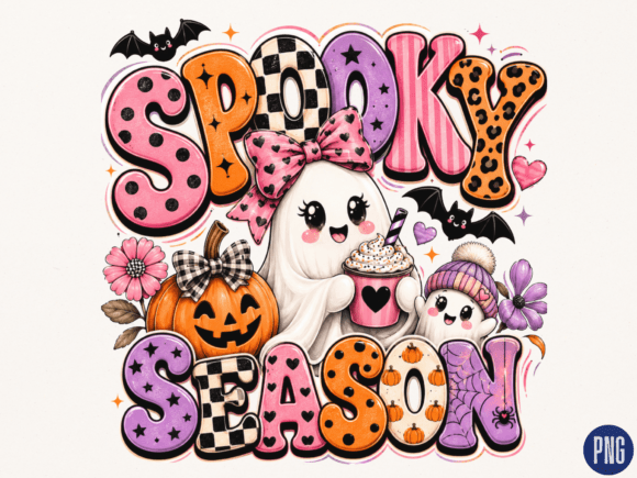 Download Cute Ghost Spooky Season Typography PNG - Cute Collection