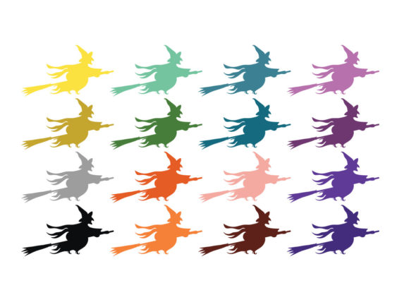 Download Halloween Colored Witch - Halloween Collection