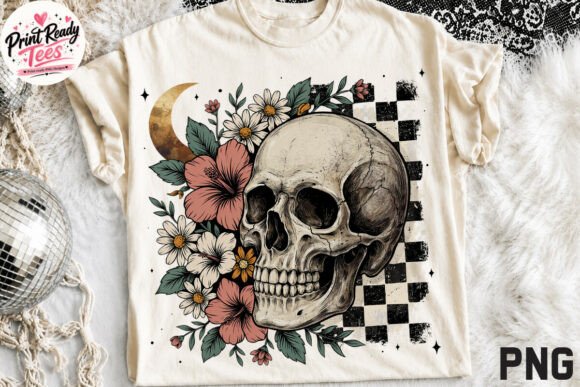 Download Trendy Gothic Floral Halloween Skull PNG - Halloween Collection