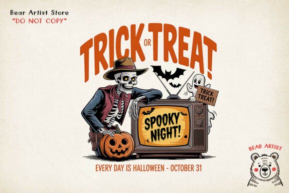 Download Trick or Treat Skeleton TV, Halloween PNG - Halloween Collection