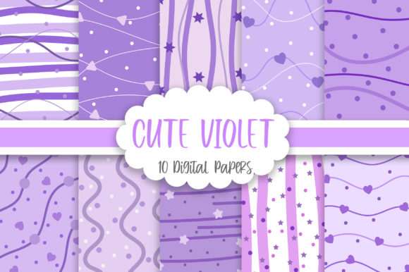 Download Cute Violet Background Digital Papers - Cute Collection