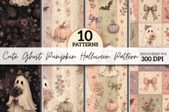 Download Cute Ghost Pumpkin Halloween Patterns - Halloween Collection