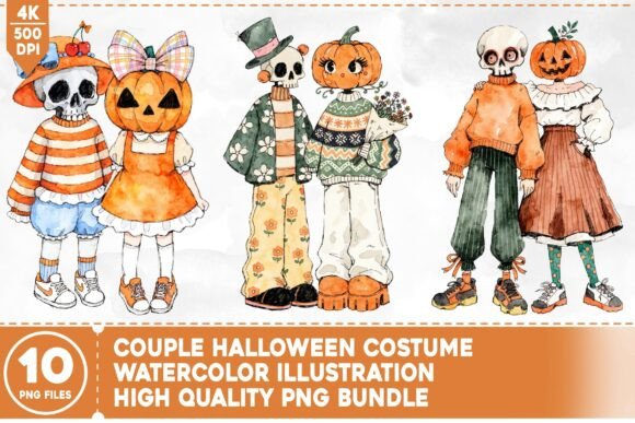 Download Couple Halloween Costume Illustration - Halloween Collection