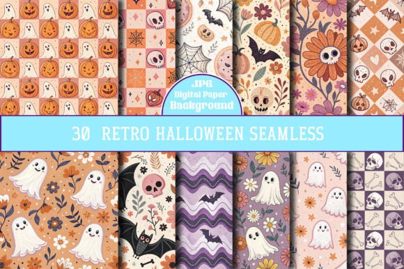 Download Retro Halloween Seamless Pattern - Halloween Collection