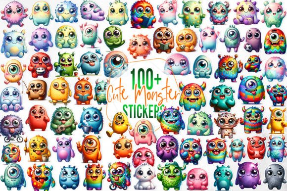 Download 100+ Cute Monster Stickers Bundle - Cute Collection
